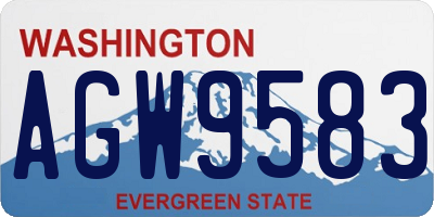 WA license plate AGW9583