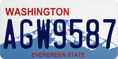 WA license plate AGW9587