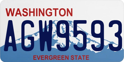 WA license plate AGW9593