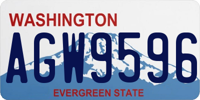 WA license plate AGW9596