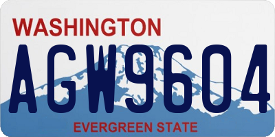 WA license plate AGW9604