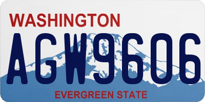WA license plate AGW9606