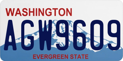 WA license plate AGW9609