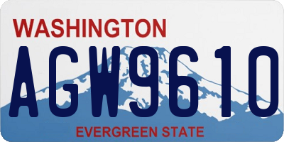 WA license plate AGW9610