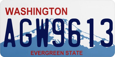 WA license plate AGW9613