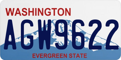 WA license plate AGW9622
