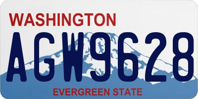 WA license plate AGW9628