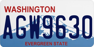 WA license plate AGW9630