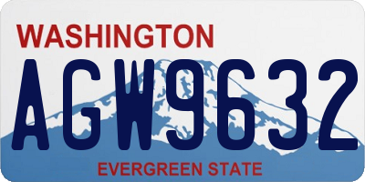 WA license plate AGW9632