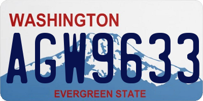 WA license plate AGW9633