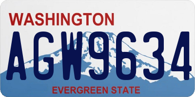 WA license plate AGW9634