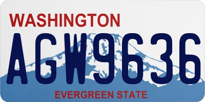 WA license plate AGW9636