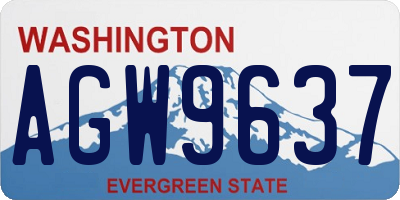 WA license plate AGW9637