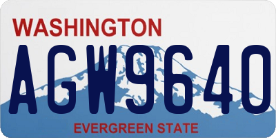 WA license plate AGW9640
