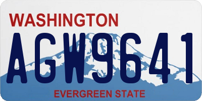 WA license plate AGW9641