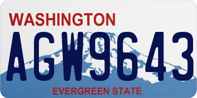 WA license plate AGW9643