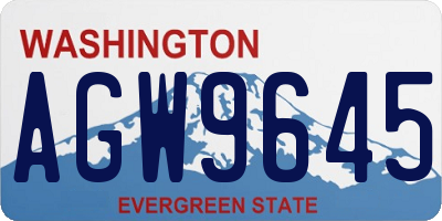 WA license plate AGW9645