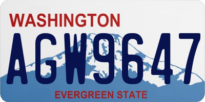WA license plate AGW9647