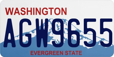 WA license plate AGW9655