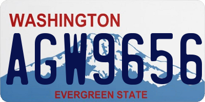 WA license plate AGW9656