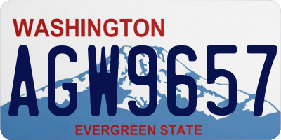 WA license plate AGW9657