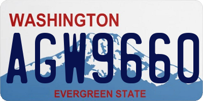 WA license plate AGW9660
