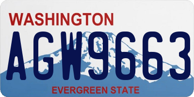 WA license plate AGW9663