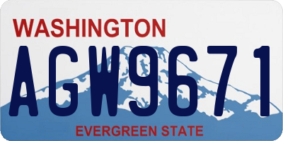 WA license plate AGW9671