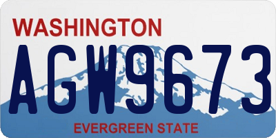 WA license plate AGW9673
