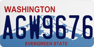 WA license plate AGW9676