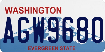 WA license plate AGW9680