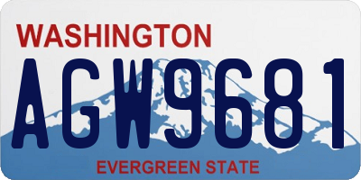 WA license plate AGW9681