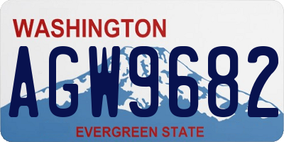 WA license plate AGW9682