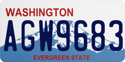 WA license plate AGW9683