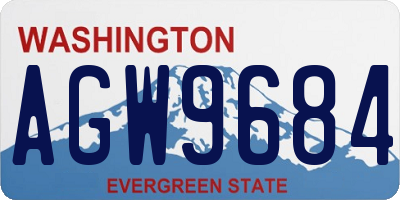WA license plate AGW9684