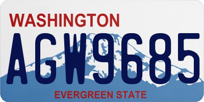 WA license plate AGW9685