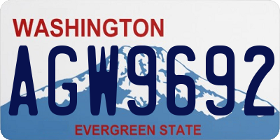 WA license plate AGW9692