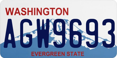 WA license plate AGW9693