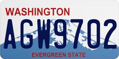 WA license plate AGW9702