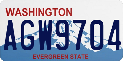 WA license plate AGW9704