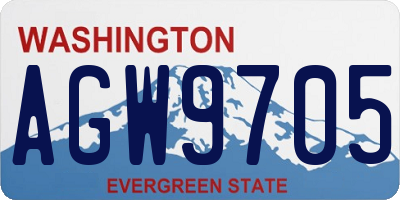 WA license plate AGW9705