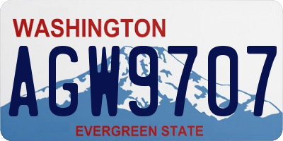 WA license plate AGW9707