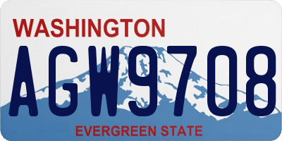 WA license plate AGW9708