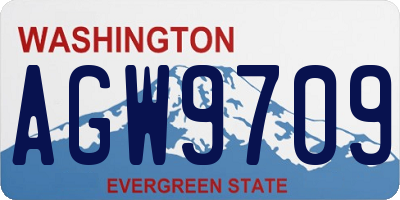 WA license plate AGW9709