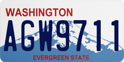 WA license plate AGW9711