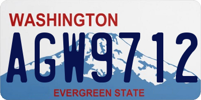 WA license plate AGW9712