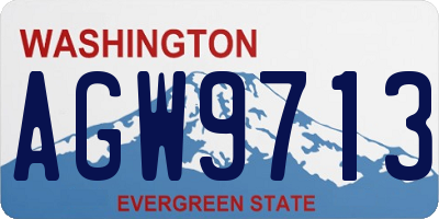 WA license plate AGW9713