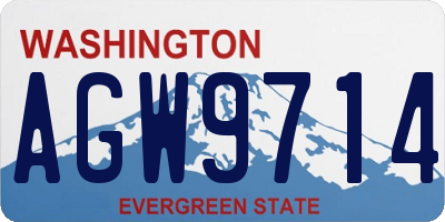 WA license plate AGW9714