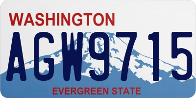 WA license plate AGW9715