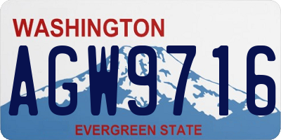 WA license plate AGW9716